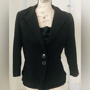 White House Black Market Seasonless Blazer with Ruffles Trim